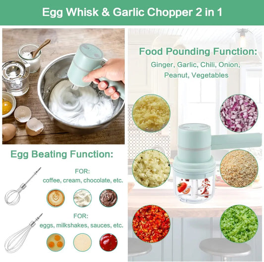 🏷️🤖GARLIC CHOPPER 2 EN 1🤖💥🎁BATIDORA Y PICATODO🥣🥚🍰